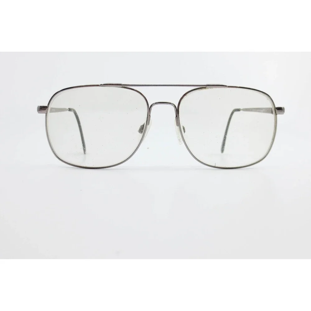 Accuflex 113 with Flexon Aviator Eyeglasses Frames Dark Gray Metal 58-17-145